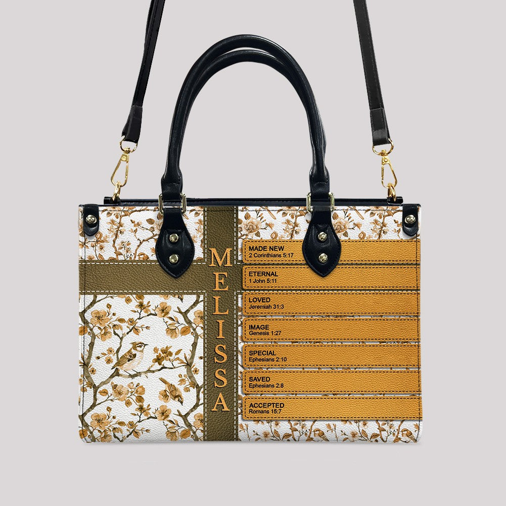 Personalized Bible Verse Leather Handbag