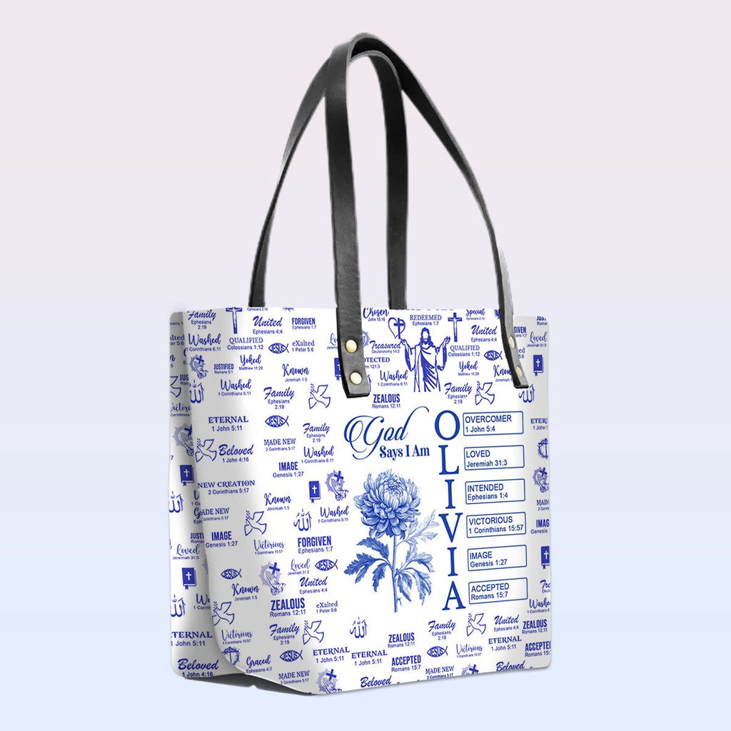 Personalized Bible Verse Floral Tote Bag