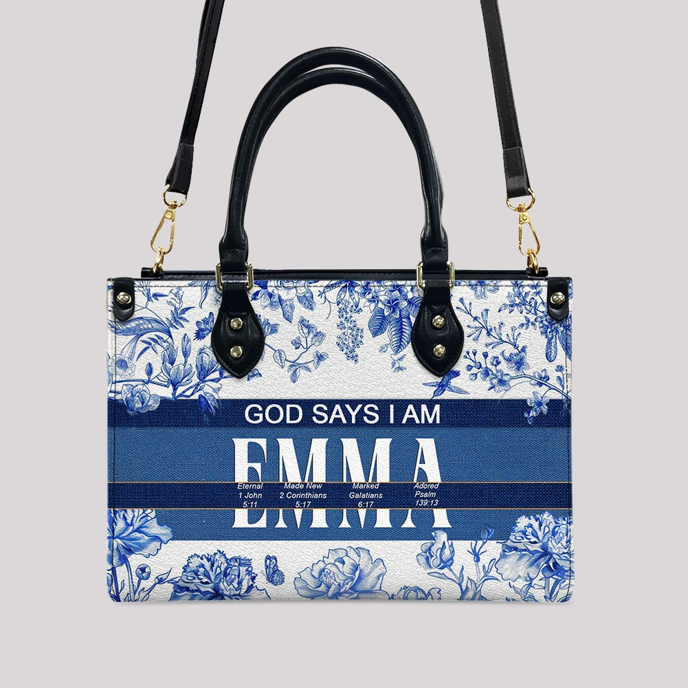 Personalized Bible Verse Leather Handbag