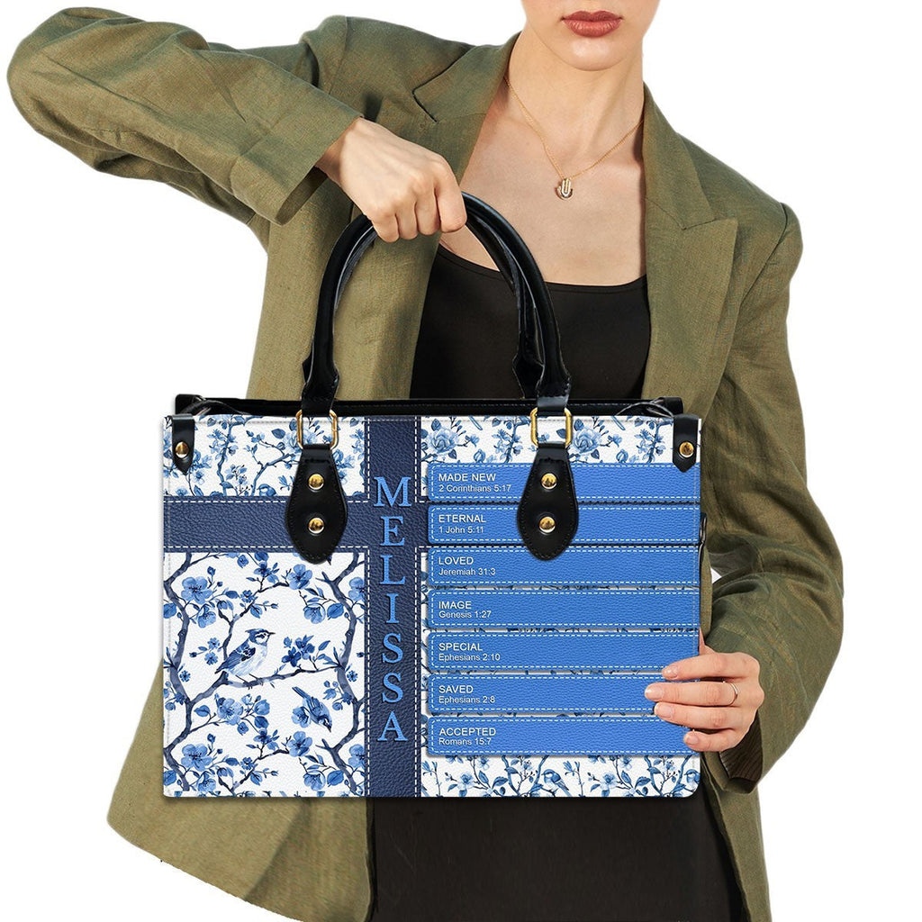 Personalized Bible Verse Leather Handbag
