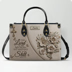 Personalized Exodus 14:14 Christian Leather Tote