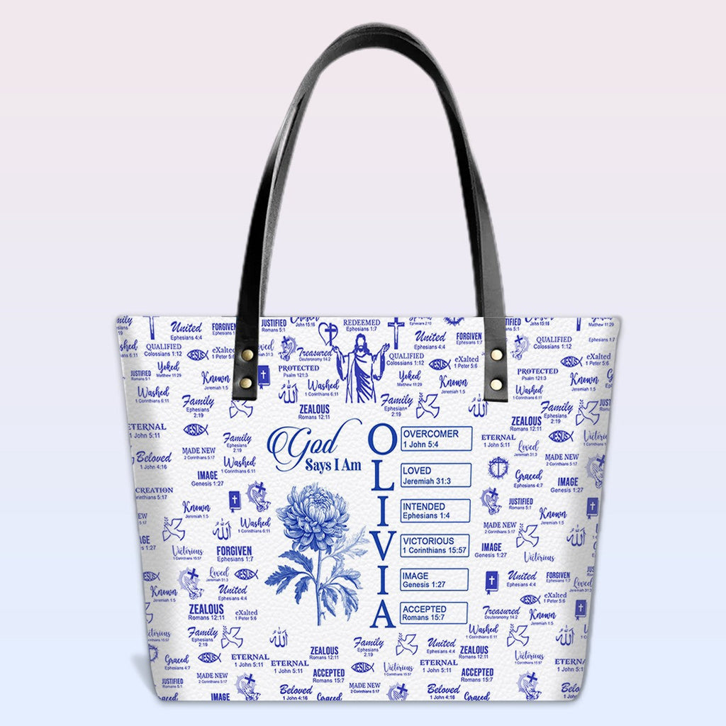 Personalized Bible Verse Floral Tote Bag