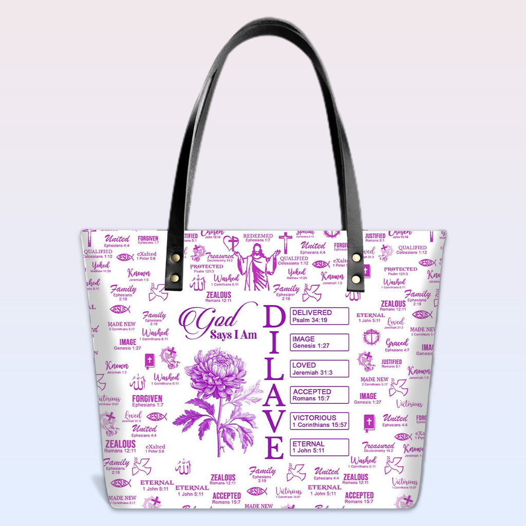Personalized Bible Verse Floral Tote Bag