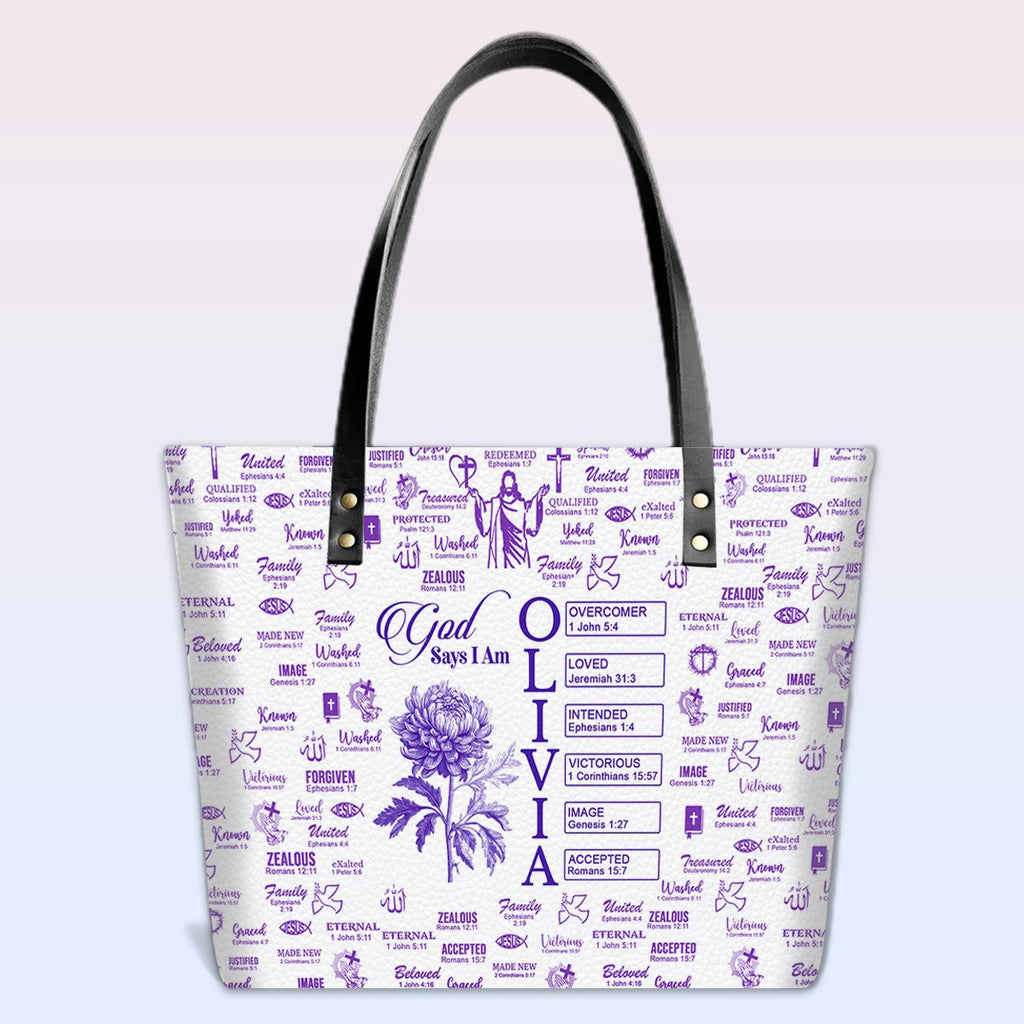Personalized Bible Verse Floral Tote Bag