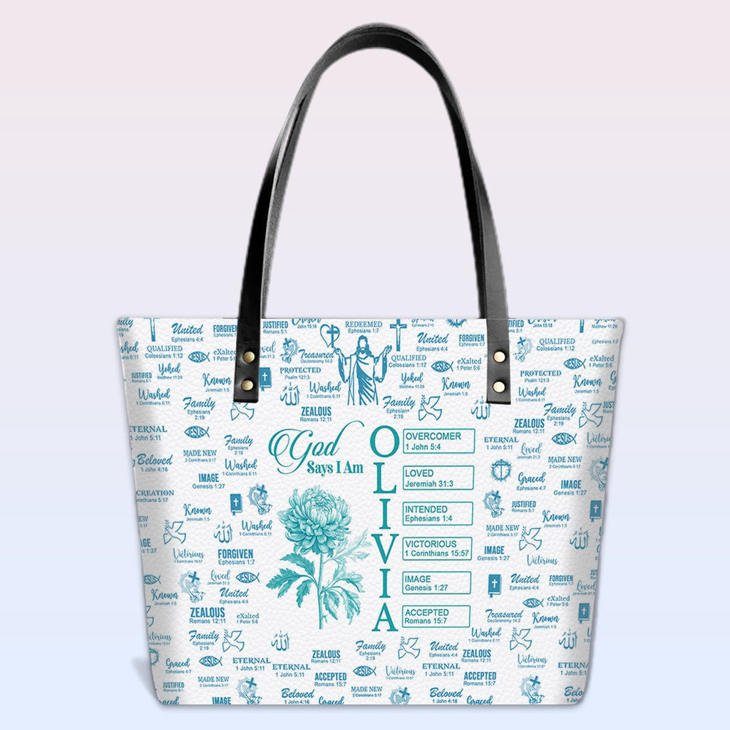 Personalized Bible Verse Floral Tote Bag