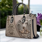 Personalized Exodus 14:14 Christian Leather Tote