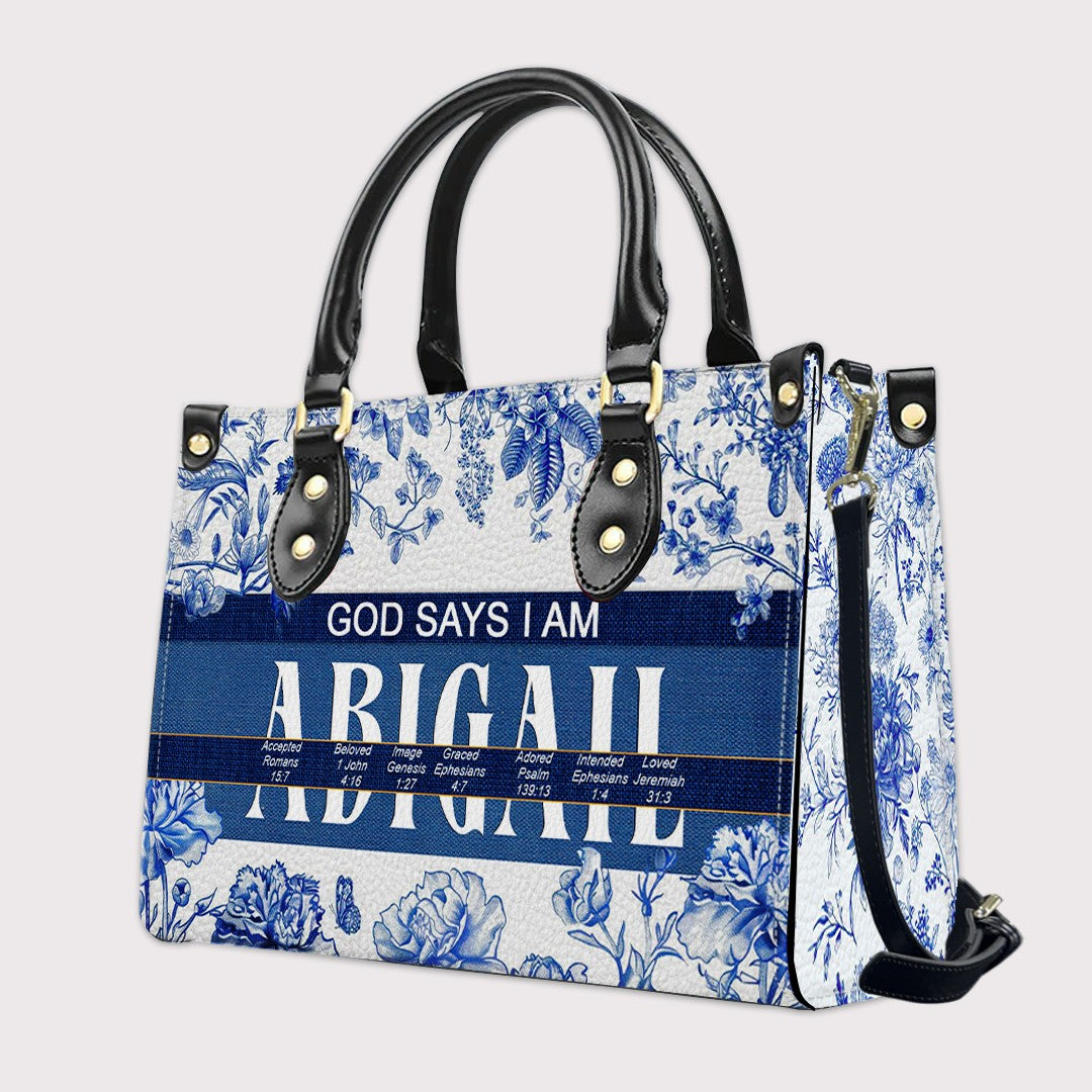 Personalized Bible Verse Leather Handbag