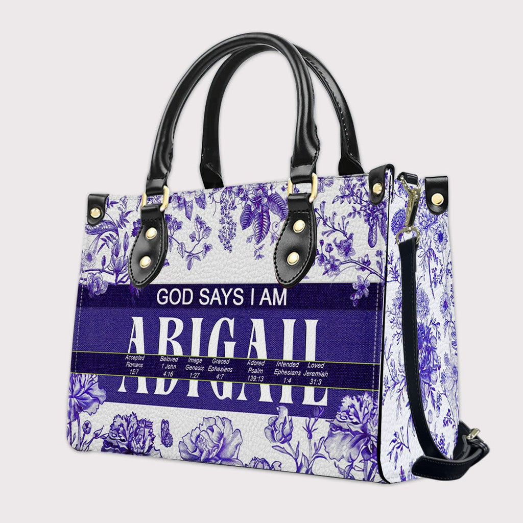 Personalized Bible Verse Leather Handbag