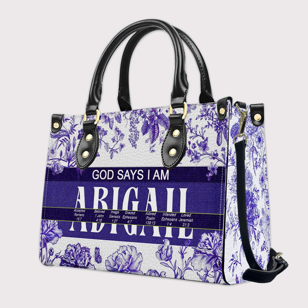 Personalized Bible Verse Leather Handbag