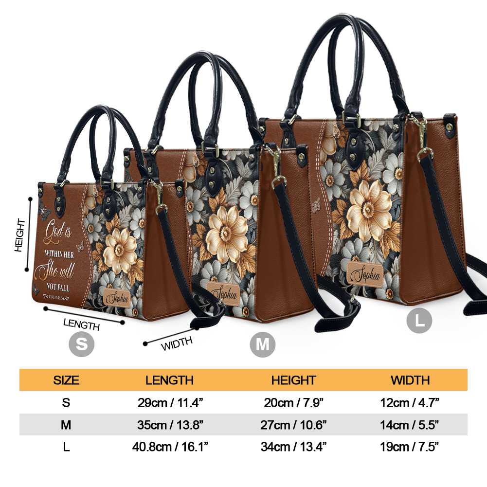 Personalized Faith Butterfly Leather Handbag