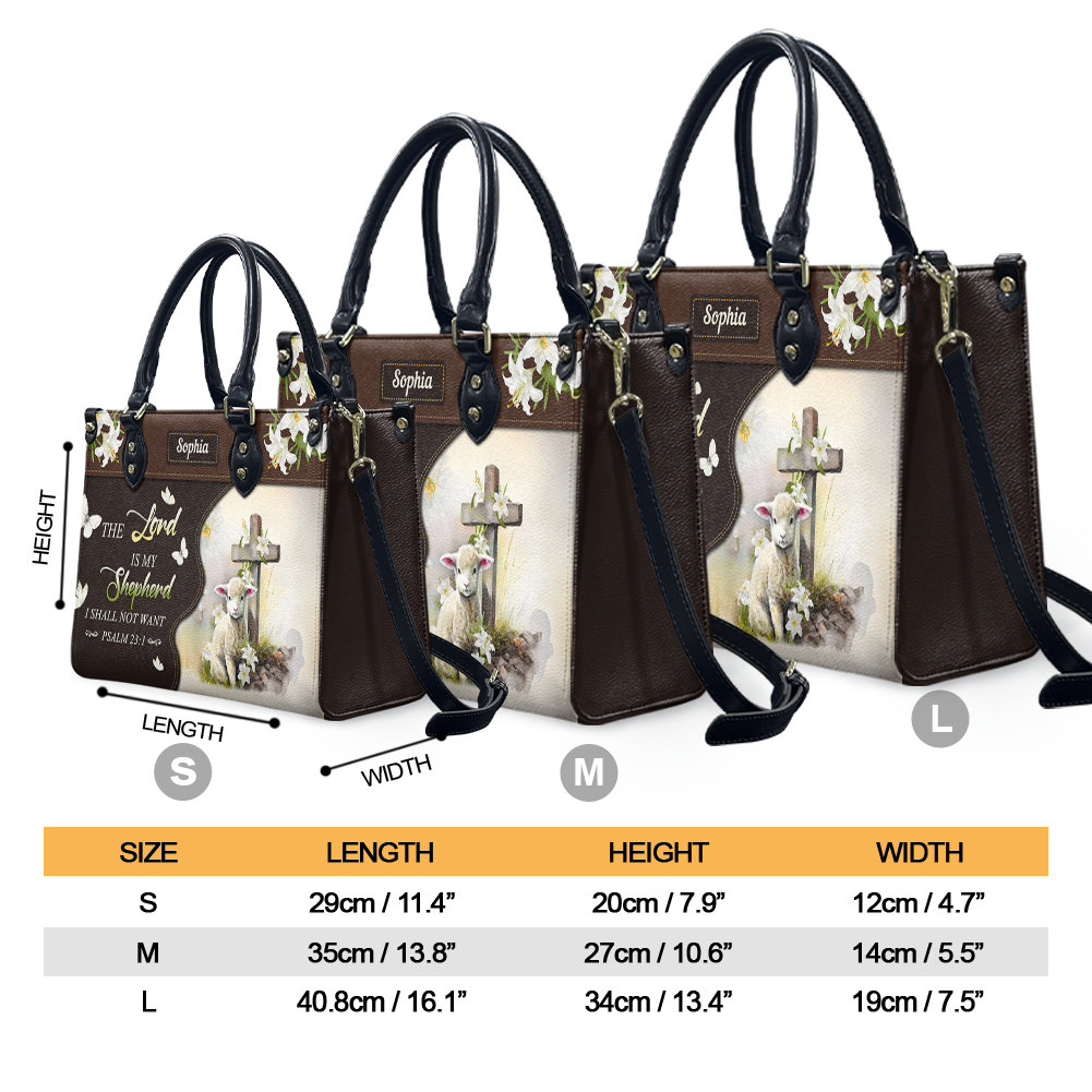 Psalm 23 The Lord Is My Shepherd Leather Handbag