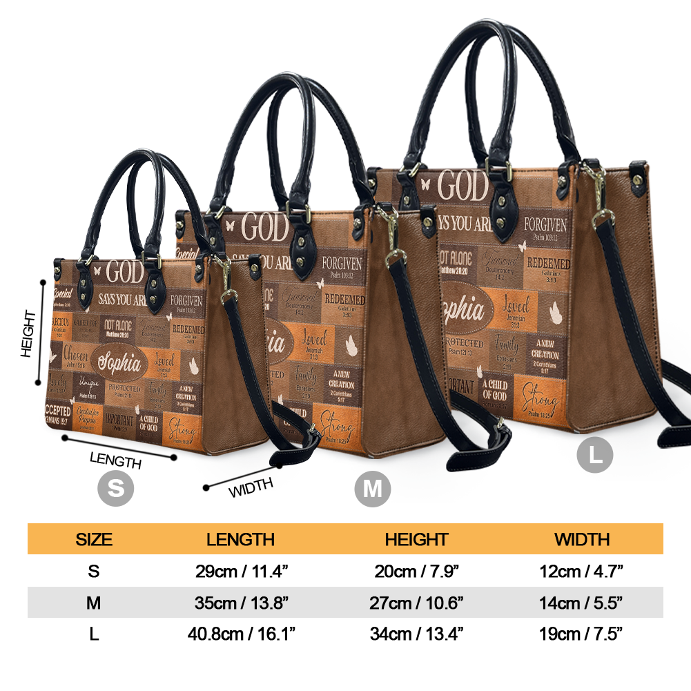 God Says You Are Personalized Leather Handbag
