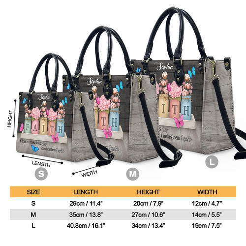 Faith Butterfly Floral Custom Leather Handbag