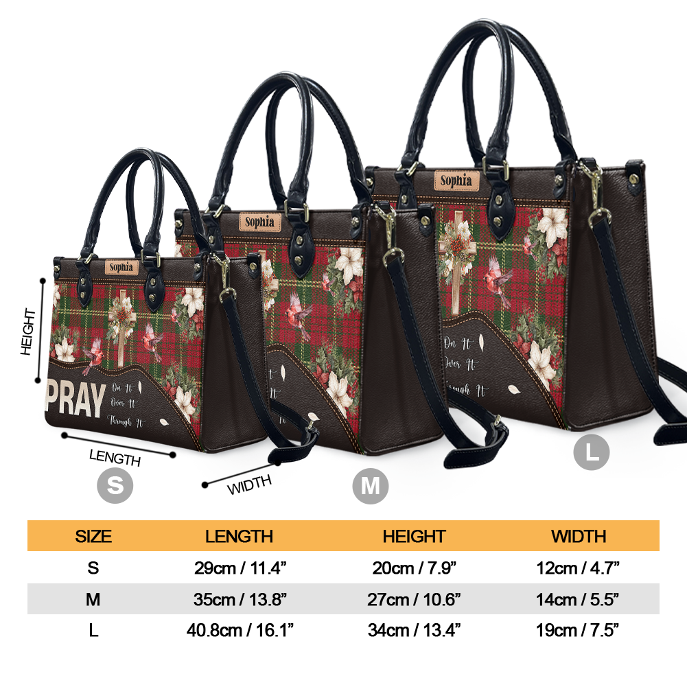 Pray On It Personalized Leather Handbag