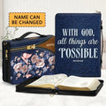 Personalized Denim Floral Bible Cover