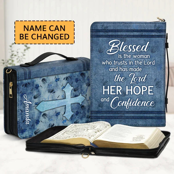 Personalized The Lord Her Hope Cross Bible Cover
