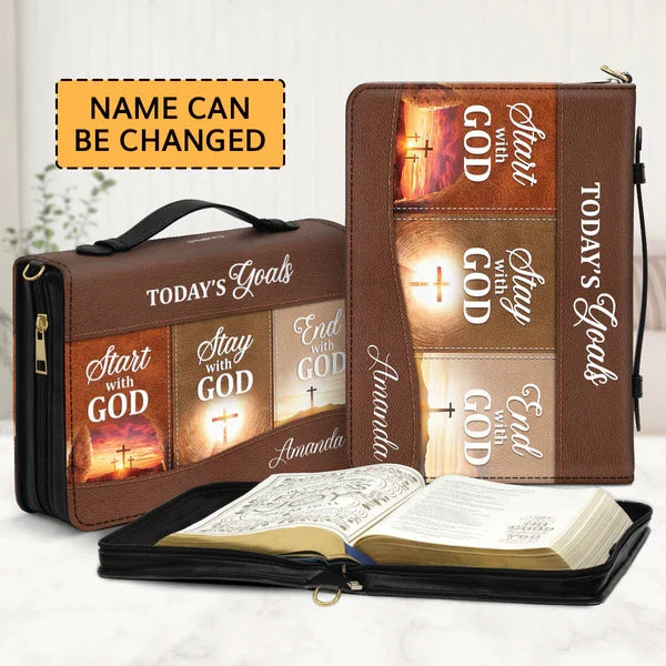 Today's Goals Stay With God Custom Bible Cover
