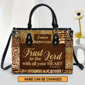 Trust In The Lord Proverbs 3:5-6 Leather Tote Bag