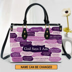 Personalized What God Says About You Leather Tote