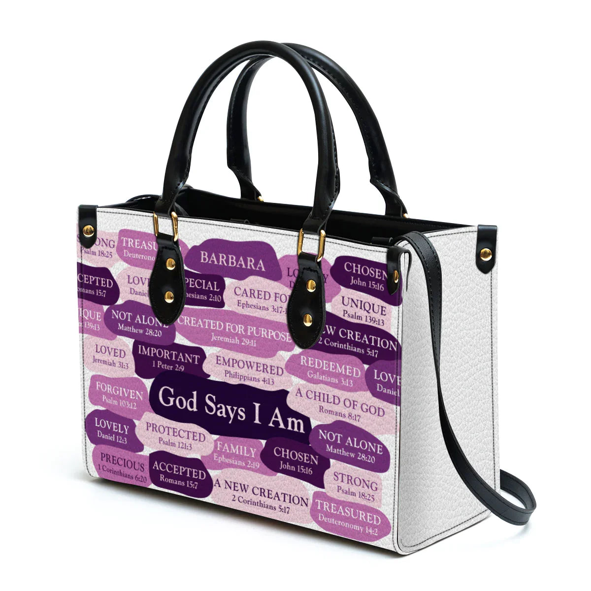 Personalized What God Says About You Leather Tote