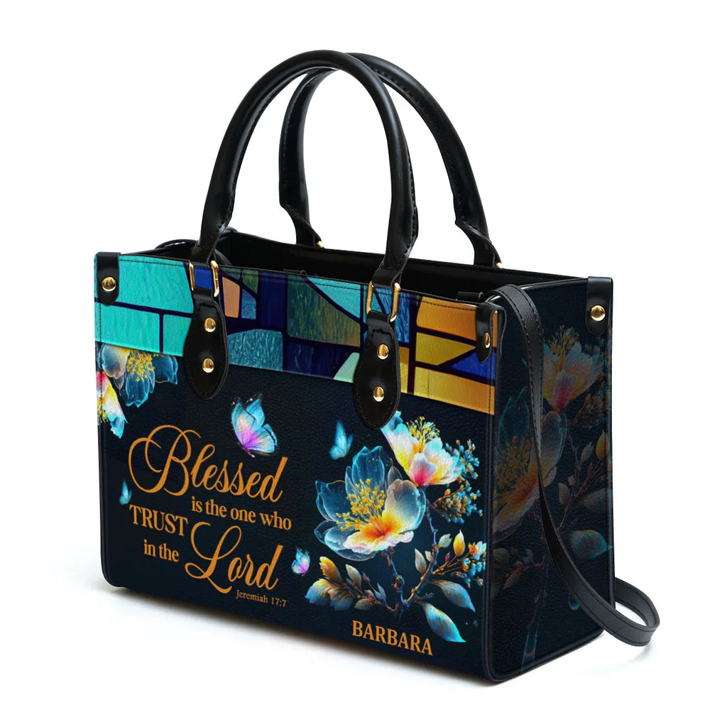 Jeremiah 17:7 Personalized Christian Leather Tote