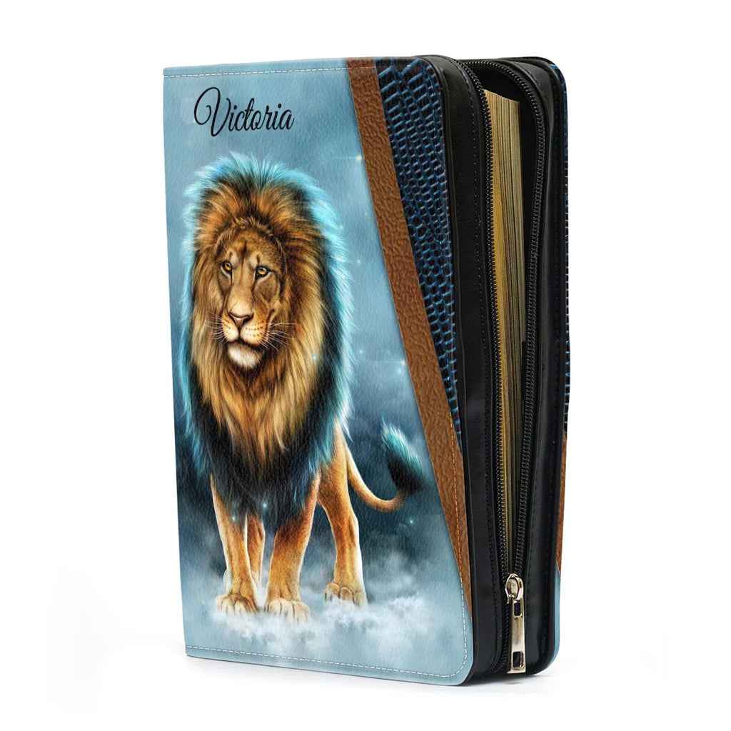 Personalized Lion Romans 8:31 Bible Cover