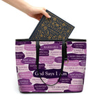 Personalized What God Says About You Leather Tote