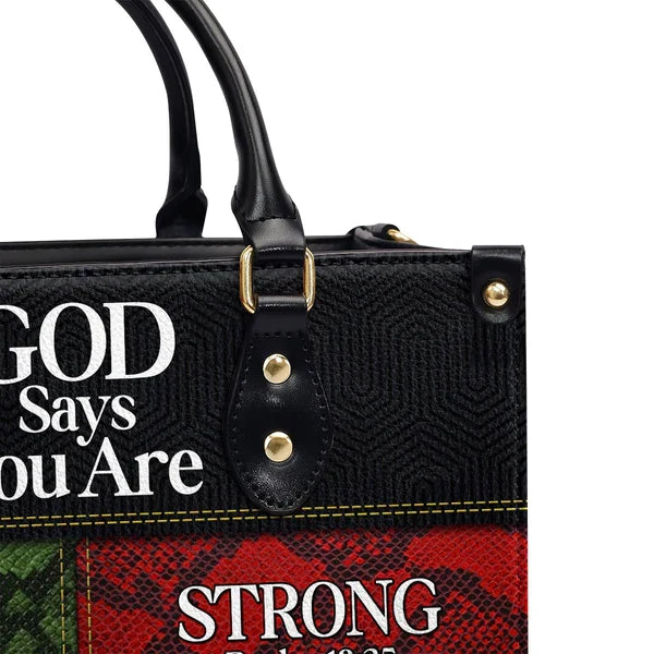 God Says You Are Personalized Leather Tote Bag