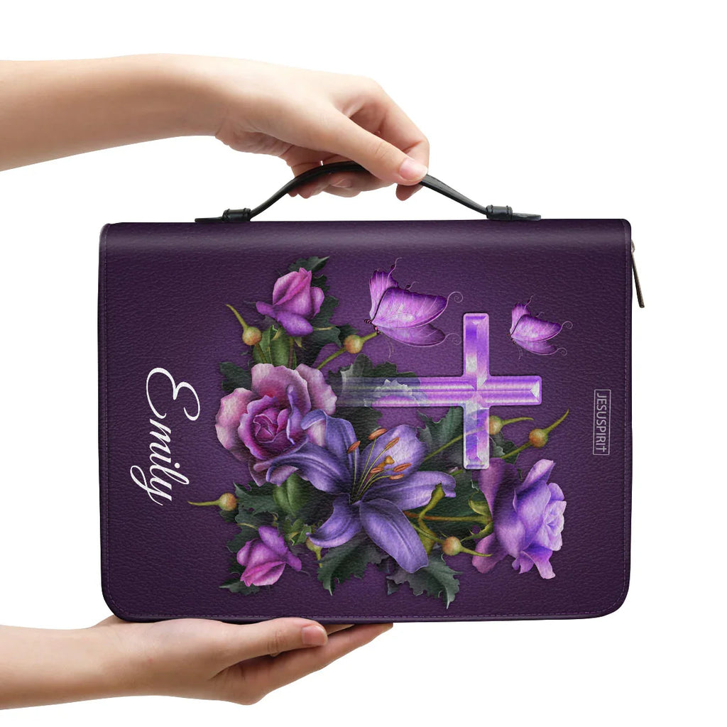 Personalized Mark 11:24 Floral Bible Cover