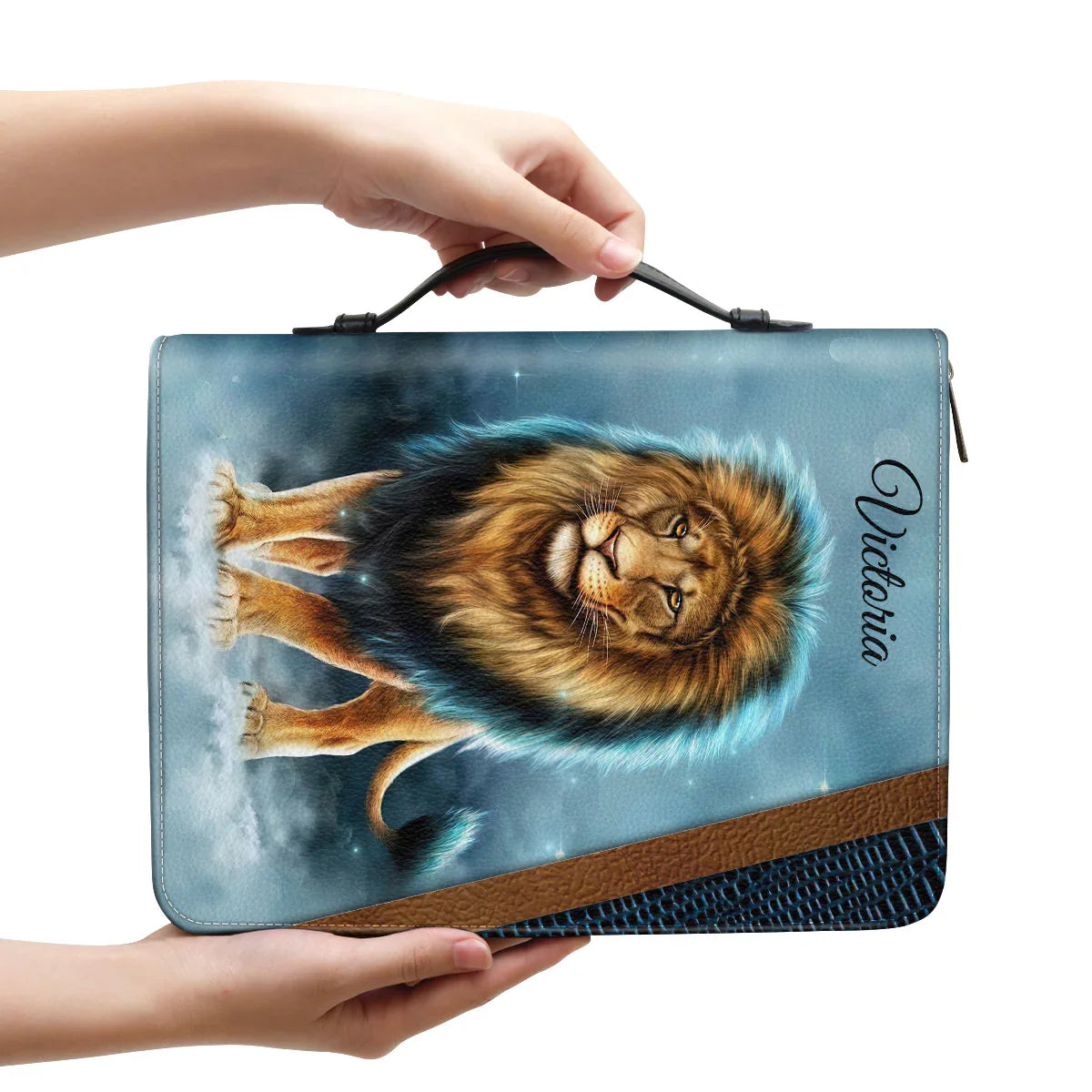 Personalized Lion Romans 8:31 Bible Cover