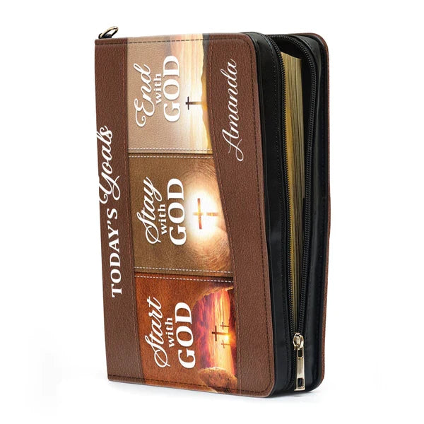 Today's Goals Stay With God Custom Bible Cover