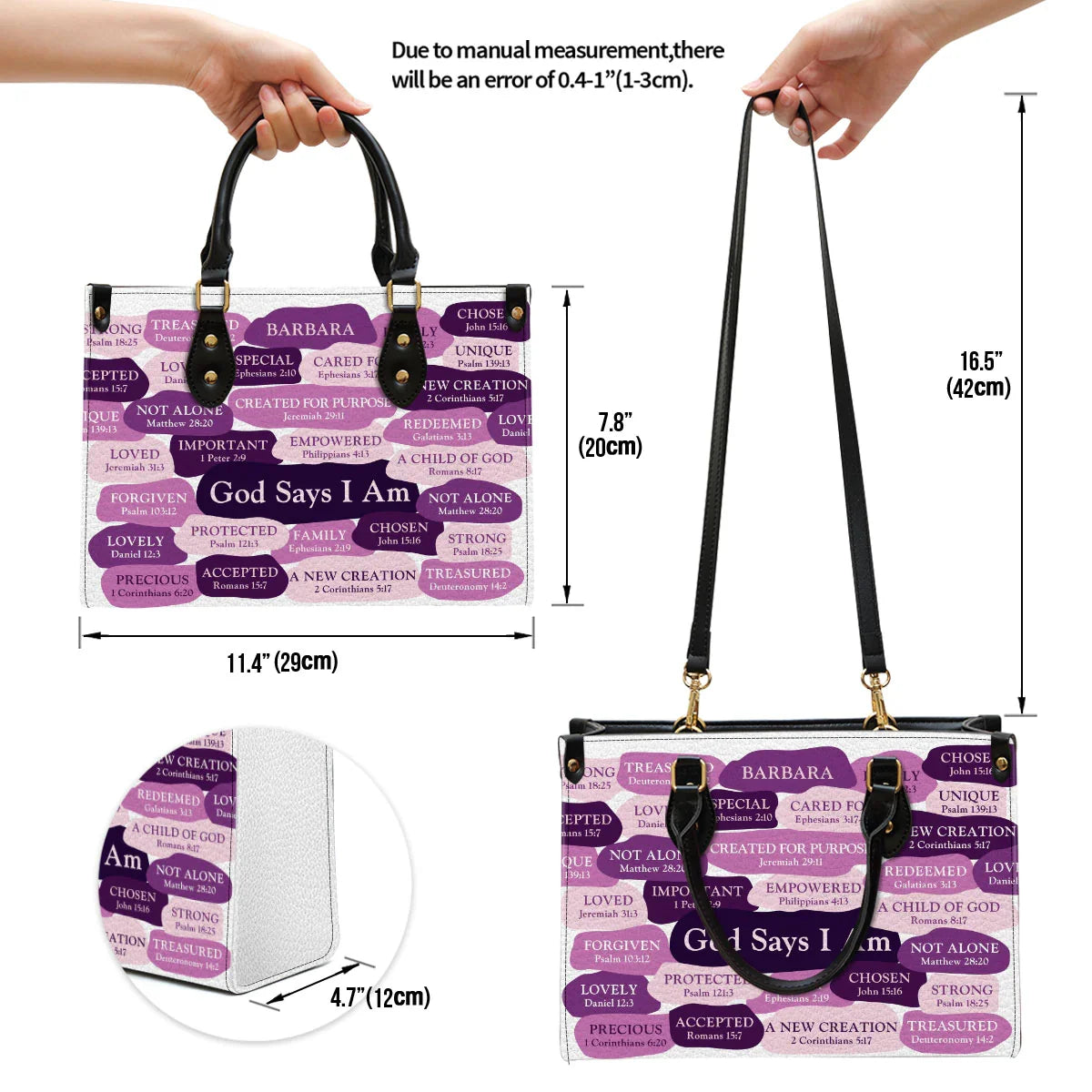 Personalized What God Says About You Leather Tote