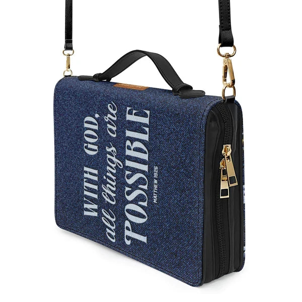 Personalized Denim Floral Bible Cover