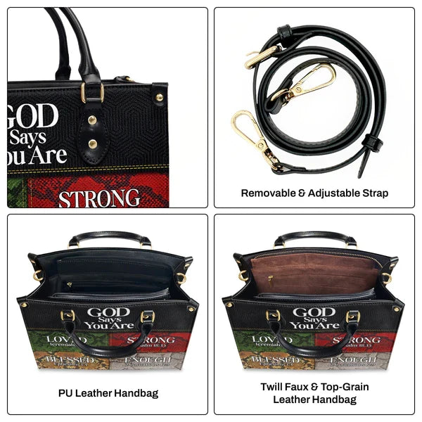 God Says You Are Personalized Leather Tote Bag