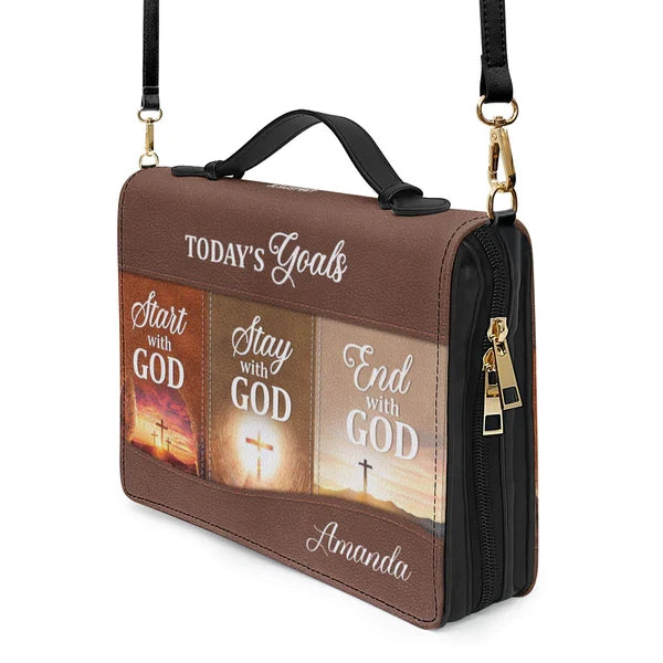 Today's Goals Stay With God Custom Bible Cover