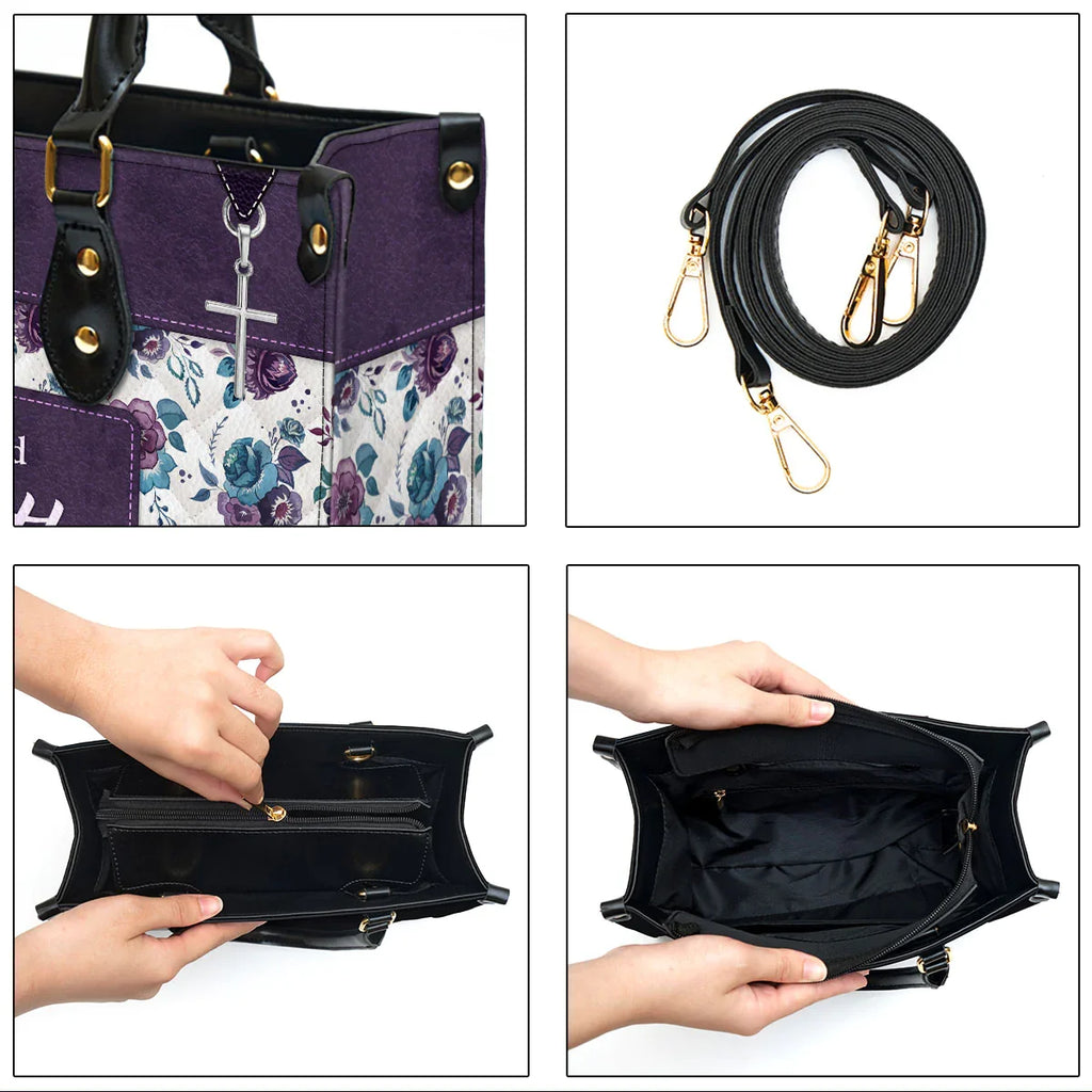 Personalized Strength & Dignity Leather Tote