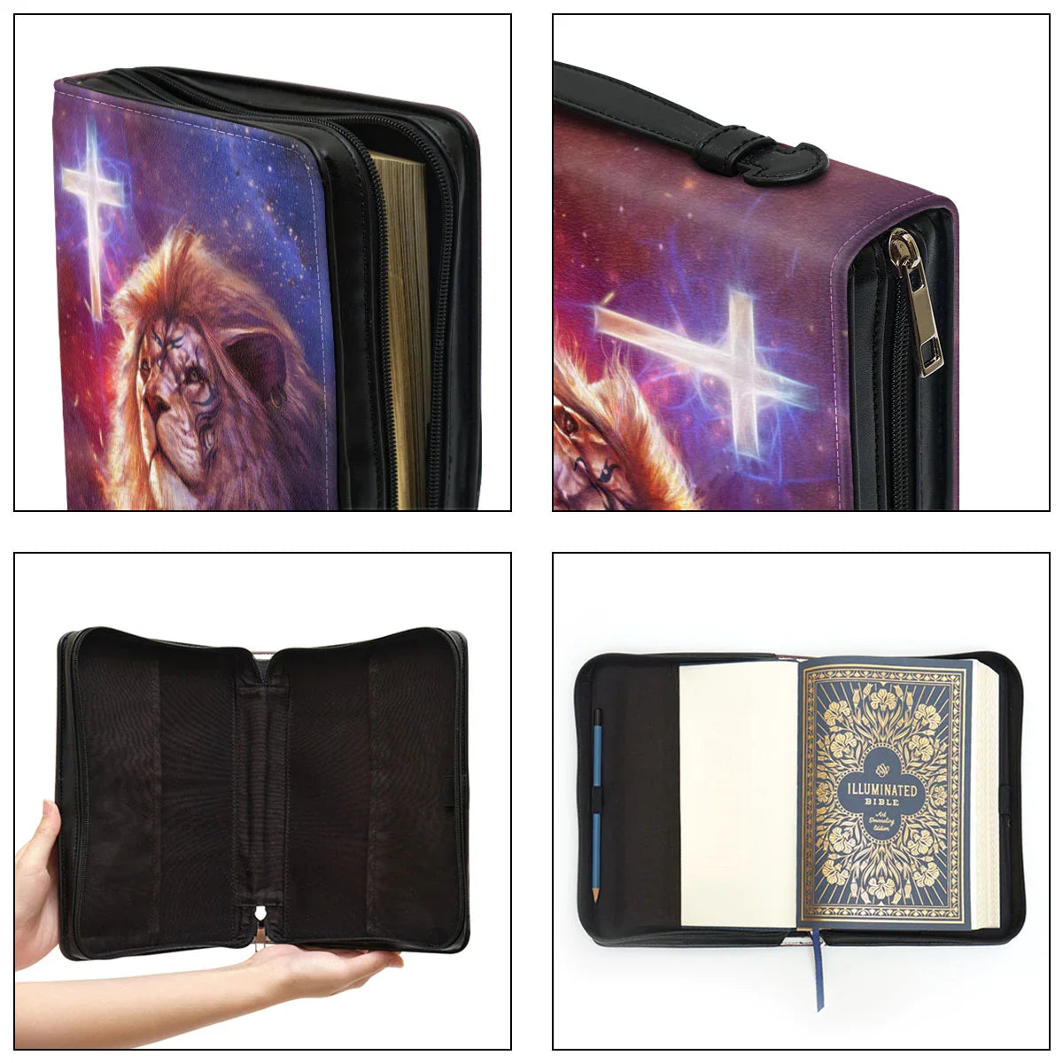 Personalized Psalm 130:5 Lion Bible Cover