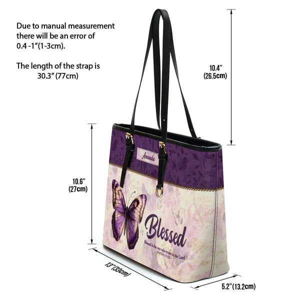 Personalized Jeremiah 17:7 Leather Tote Bag