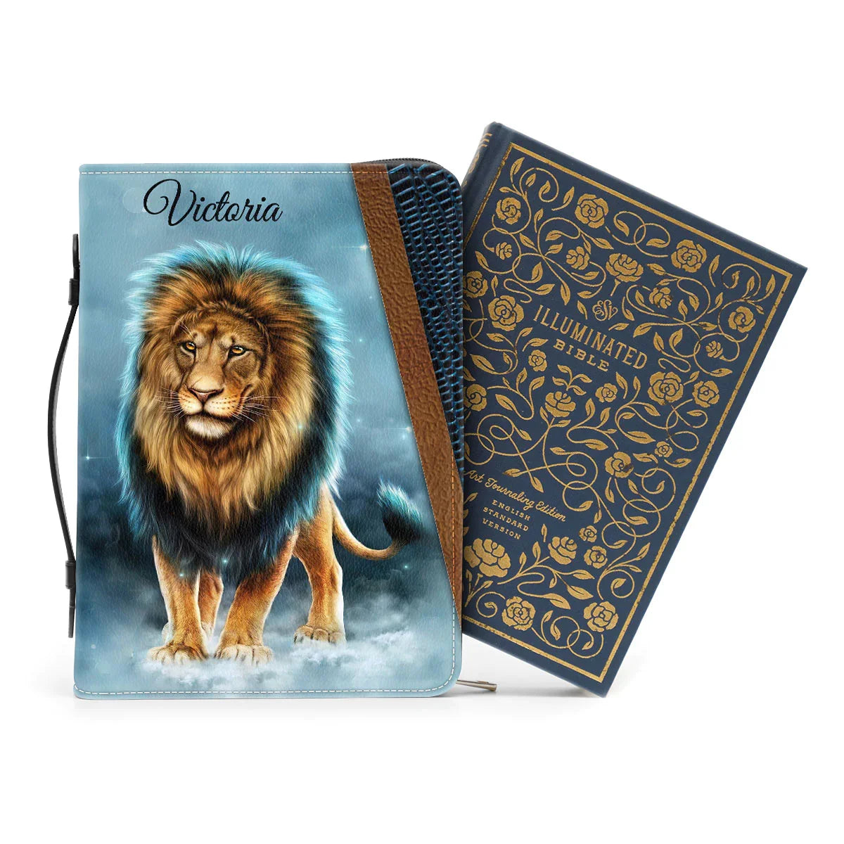 Personalized Lion Romans 8:31 Bible Cover