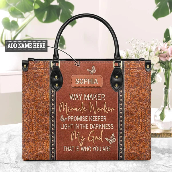 Way Maker Butterfly Carved Leather Handbag