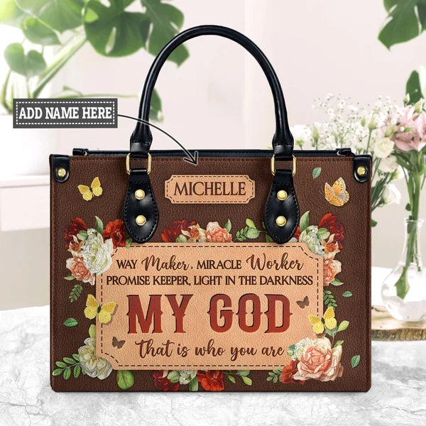 Way Maker Butterfly Floral Leather Handbag