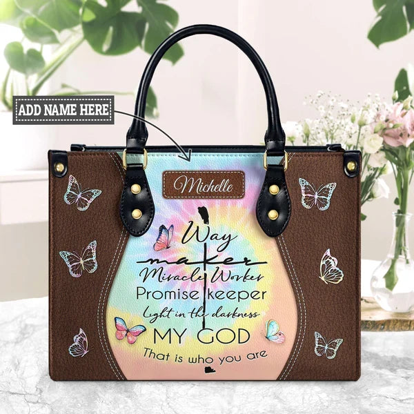 Way Maker Butterfly Tie Dye Leather Handbag