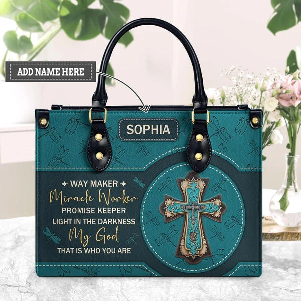 Way Maker Dragonfly Personalized Leather Bag