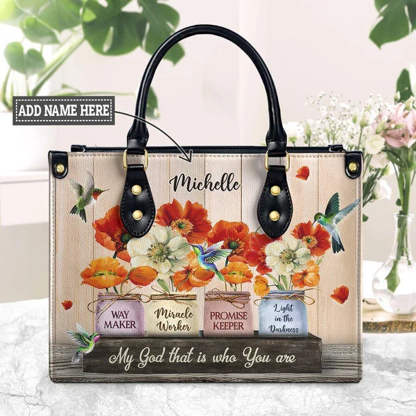 Way Maker Hummingbird Floral Leather Bag