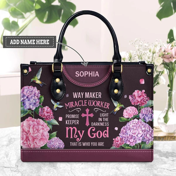 Way Maker Hummingbird Floral Leather Bag