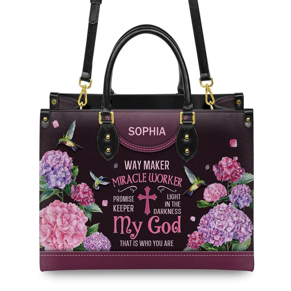Way Maker Hummingbird Monogram Leather Handbag