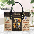 Way Maker Sunflower Dragonfly Leather Handbag