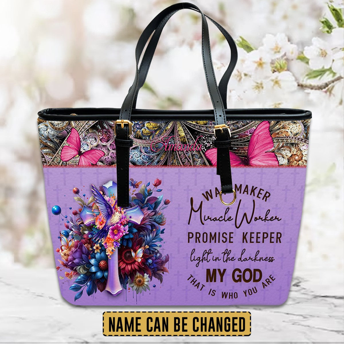 Way Maker Miracle Worker Leather Tote Bag
