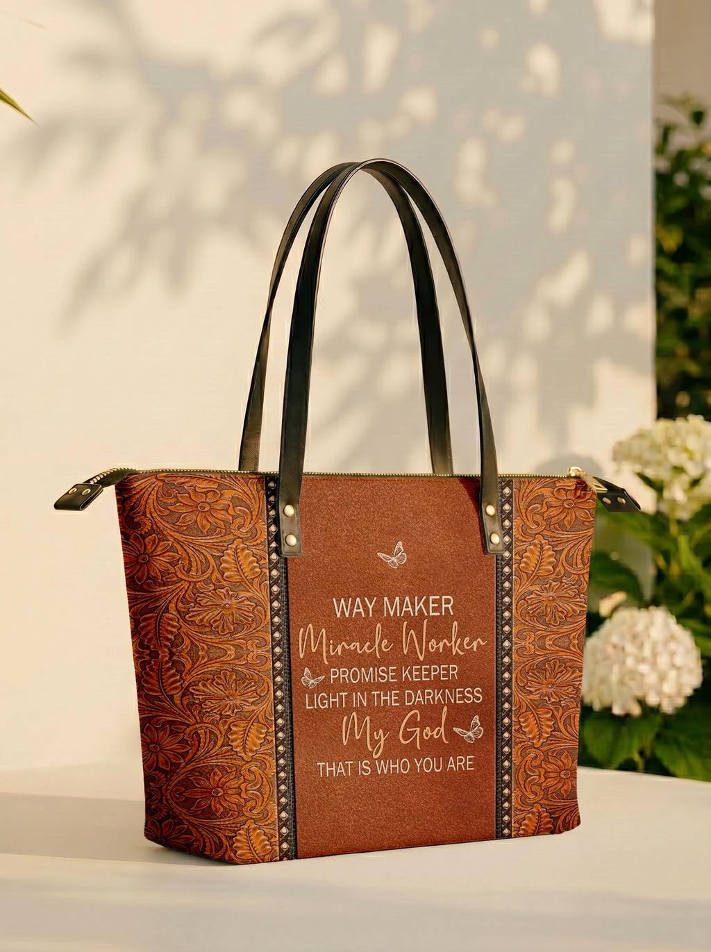 Waymaker Christian Leather Tote Bag