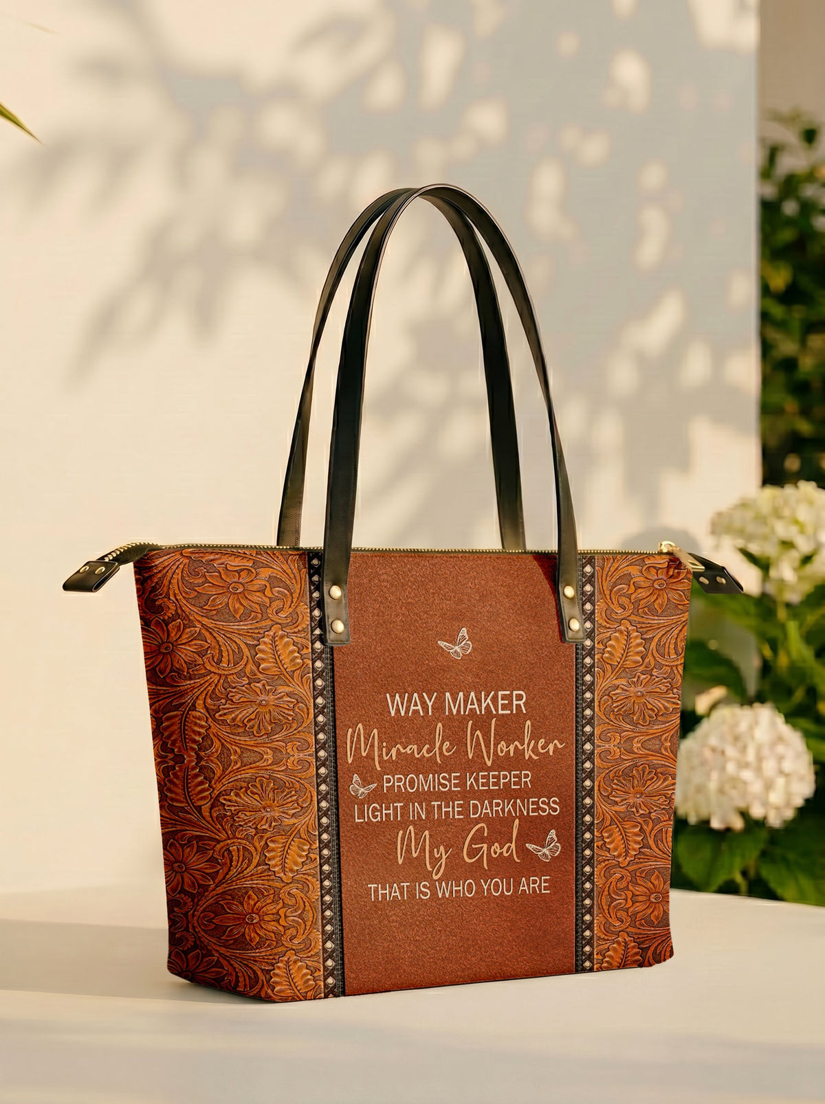 Waymaker Christian Leather Tote Bag